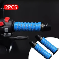 BUCKLOS 2PC 도로 자전거 바 테이프 부드러운 실리콘 벌집 핸들 바 테이프 미끄럼 방지 내구성 자전거 핸들 스트랩 자전거 부품, 파란색
