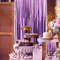 반짝이 파티 커튼 화려한커튼 노랑커튼