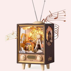 Robotime若態Rolife若來 日落遊樂園 拼圖音樂盒 旋轉摩天輪 DIY手工禮物 生日禮物, 1個