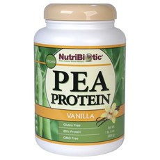 NutriBiotic 豌豆蛋白粉 香草味 無麩質, 1個, 600克