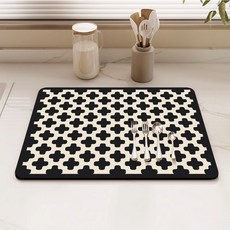 方漣 瀝水墊 硅藻泥吸水墊 桌面咖啡機洗手檯隔熱墊 簡約現代, 方漣,30*40cm（硅藻泥）, 1個