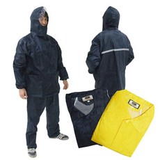 태광 상하 우비 비옷 우의 농사 레인코트 바이크우의 작업용 방수자켓 방수바지 장마 폭우 작업복 곤색우비 노랑우비, 네이비
