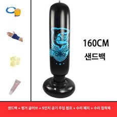 오뚝이 에어 펀칭백 실내용 아이워너 권투 연습 스탠딩, 복싱 샤크 블랙 에어펌프+핑거커버