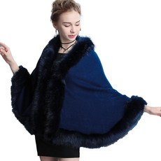 Obosoyo 여성용 파시미나 숄 망토 케이프 및 랩 이브닝 드레스 신부 웨딩 파티 겨울 블랙. 125053, 네이비