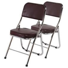 [1+1]진영가구 JY-1004 로얄접의자 접이식 세미나 보조 의자 (2개 1세트), 2개, 브라운