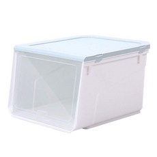 滑蓋式鞋盒 SN0181 透明可堆疊鞋子收納盒 防塵防潮鞋櫃 多功能儲物箱, 灰, 1個