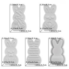 토끼 홀 분위기 램프 레진 몰드 부활 피규어 석고 실리콘 장식, 5. 5PCS molds