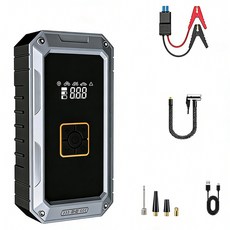 HELLOLEIBOO 차량용 무선 다기능 에어컴프레셔 겸용 점프스타터, 6000mAh, 1개