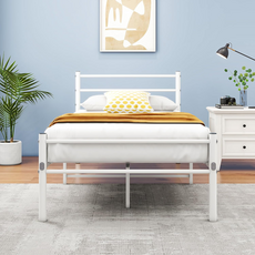 침대 1인용침대 원룸침대 침대 프레임, 흰색