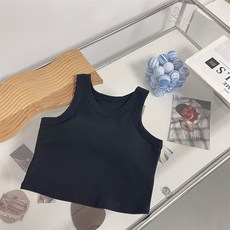 IFaith 帶Bra削肩小背心，遮副乳，圓領短版工字背心，V0080