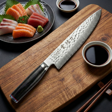 명인 조상진 운결도 다마스커스칼 67겹 주방칼 요리사 칼 키리츠케칼, 1개, 웨스턴핸들