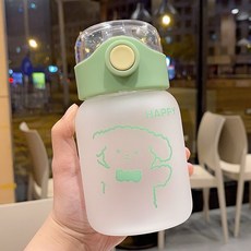 雙飲玻璃杯 適用於辦公室與女性 高硼矽耐高溫, 【優惠款】綠色450ml, 1個