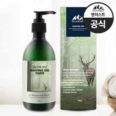 <정품> 맨허스트 쉐이빙젤 면도젤 & 크림 300 g 상처없는 남자의 피부를 위한 면도 젤 저자극 약산성 면도 젤 MANHURST SHAVING GEL, 300g, 1개