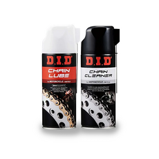 D.I.D鏈條清潔潤滑套裝 (鏈條油、鏈條清潔劑、清潔刷) 摩托車/自行車適用, 1個, 鏈條保養組(黑+白)