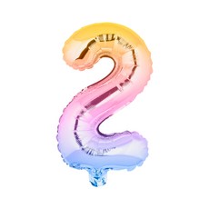 아트포유 그라데이션 은박 생일 파티 숫자 풍선 소형 40cm, 1개, 그라데이션 2