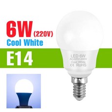 전구 램프 샹들리에 에너지 절약 거실, 발광 색상: 12. E14 6W Cool White, 1개