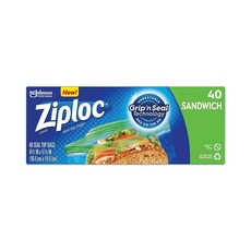 Ziploc Seal Top Bags 샌드위치 보너스 팩 40개, Ziploc, Seal Top Bags 샌드위치 보너스