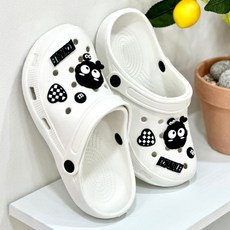 재리니 여성 EVA 블랙 체크 먼지 캐릭터 아쿠아 샌들 슬리퍼 아쿠아슈즈 물놀이신발 학교 사무실 RS-S099