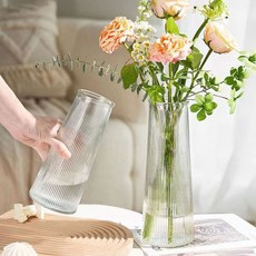장식소품 스트라이프 화병 장식 유리화병 29CM, 본상품