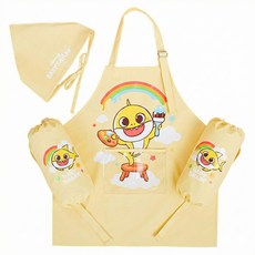 유아 아동 방수 아기상어 앞치마 토시 두건 3종 어린이집 유치원 요리 미술 준비물