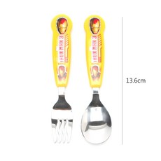 里和 韓國 lilfant 漫威 304不鏽鋼兒童學習筷餐具組, 1個, 鋼鐵人好握湯叉, 鋼鐵人/蜘蛛人/美國隊長, 鋼鐵人好握湯叉