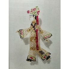 皮影 才子 牛皮 手工雕刻 手工上色 人偶, 如圖所示, 1個