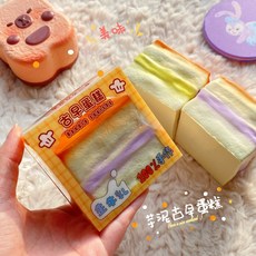 빵모양 인테리어 장난감 말랑이 베이커리 디자인 스퀴시 스트레스 해소템 귀여운쿠션, 타로페이스트고대케이크