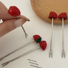 草莓造型不鏽鋼水果叉組，可愛甜點心蛋糕叉, 1個, 僅1個草莓叉（體驗裝）,【收藏 I 關注優先發貨哦】