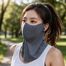 누아벨르 여성용 자외선차단 냉감 스포츠 마스크 햇빛가리개 넥페이스가드, 1개, 진그레이