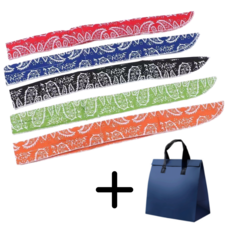 하하해피 쿨스카프 등산 골프 야외작업 아이스 쿨링 땀흡수 면밴드 5p