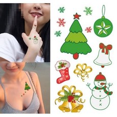 WAWA TATTOO 聖誕節可愛聖誕紋身貼紙MX-02，快速台灣出貨，兒童耶誕節紋身貼紙, 1個