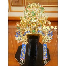 金龍佛具 台製特A級 7寸 幼龍 關帽 武盔 關公帽 關帝帽 按金紙帽 關聖帝君 神明用品, 1個, 關帽,7寸