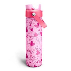 ECLATIS 빨대 포함 아동용 단열 물병 - 이중 가 있는 355ml12온스 스테인리스 스틸 물병 누출 방지 BPA 프리 이중벽 진공청소기로 스포츠 상쾌한 여행 학교, 26 Ounces, Sweet Hearts Pink x Pink