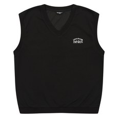 에꼴리에 남아 레터링 자수 브이넥 베스트 23C0133 BK