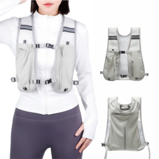 남여공용 초경량 트레일러닝 조끼 베스트 마라톤 조깅 백팩 등산 가방, 그레이