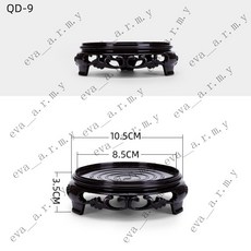 加厚實木圓形花盆底座 魚缸奇石花瓶托盤 盆景佛像擺件承重木質託架, 1個, 底座-圓款09