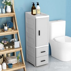 JCG 抽屜式收納櫃 25/35cm 衛生間夾縫置物架 廚房塑料整理箱 多層儲物櫃, 短門5抽,35cm白色, 1個