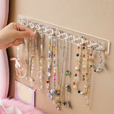 투명 아크릴 목걸이 거치대 후크 액세서리 걸이 12칸