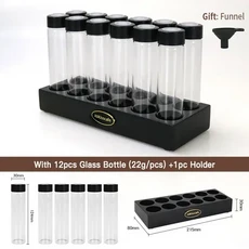 Alikisscafe 커피 콩 보관 튜브 컨테이너 디스플레이 단일 용량 차 배기 바리 스타 도구 에스프레소 액세서, 03 Black 12 Holes 22g