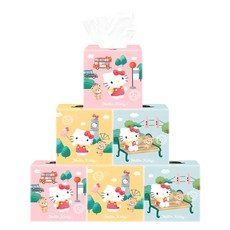 ITC 헬로키티 런던라이프 천연펄프 미용티슈 2겹 3종, 6개입, 1세트