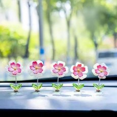 자동차 꾸미기 꽃장식5p 차량용 악세사리 용품 실내 인테리어 소품