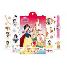 조하네샵 디즈니 캐릭터 어린이 판박이 스티커 14종 타투 마스크 스티커 프린세스 겨울왕국, 백설공주, 1개