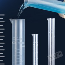 J스토어 플라스틱 눈금 실린더 용량측정 플라스틱시험관 플라스틱비이커, 500ml, 1개, 500ml