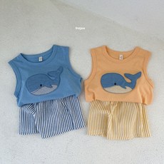 고래상하복 유아 키즈 아기 남아 남자 데일리 문센룩 아동복 고래티 스트라이프바지