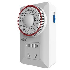 定時器開關插座 機械式倒計時控制 自動斷電源 電動車充電保護, 1個, 標準版（24小時循環）