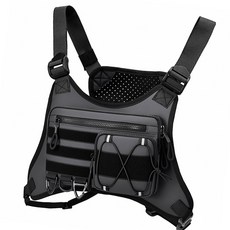 전술 체스트 리그 팩 전면 루프 정찰 체스트 리그가 포함된 러닝 체스트 백, 회색