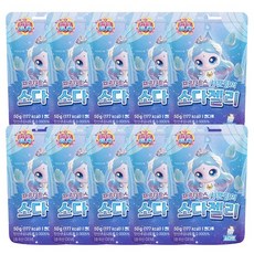 프린세스 캐치티니핑 사뿐핑의 소다젤리 50g 귀여운 물방울 모양 소다맛 (일회용마스크 소형10매 증정), 10개, 사뿐핑(소다맛)