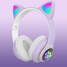 Goodtek 頭戴式貓耳無線藍芽耳機BT389 NCC/BSMI 可愛造型耳機 貓咪耳機, BT389, 紫色