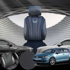폭스바겐 골프 7세대 2.0TDI (CRB) 차량용 간편 장착 디엘 라인 시트 커버 블랙 1개