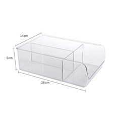 冰箱易開罐收納盒 PET透明抽拉式冰箱收納盒 廚房置物儲物盒, 1個, 小号三格302